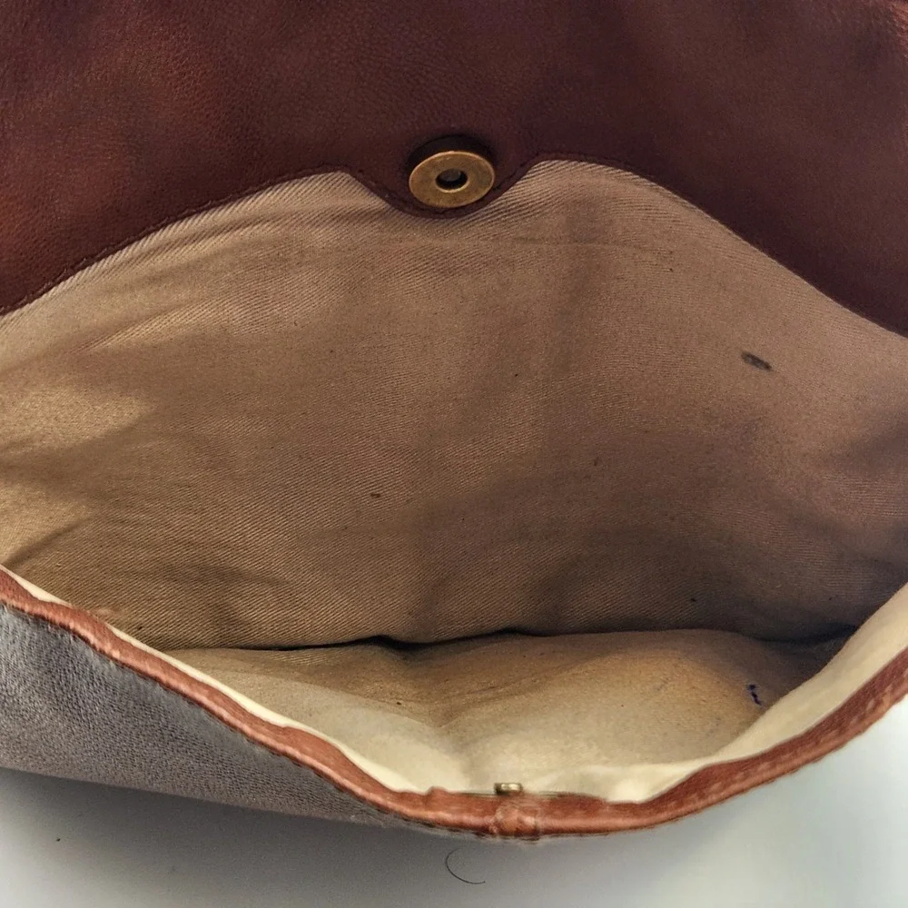 Lucky Brand Leather Crossbody Bag Brown Tan Adjustable Strap Made‎ in India